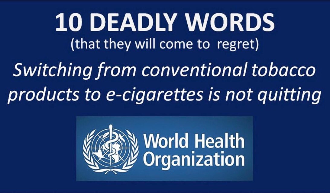 PantherNoster's tweet photo. @UHF_group @KulikovUNIATF @aplastic_planet @EndPlasticWaste @PlasticPollute @StopPlasticBags @StopPlasticNow @EndPlasticTrash @HealthAndClimat @ENVSDGs_IRL @zr_z @GeordanShannon The @WHO is responsible for the death of 8 million smokers EACH year by spreading disinformation about less harmful nicotine products. https://t.co/jUa3J0cH2N
