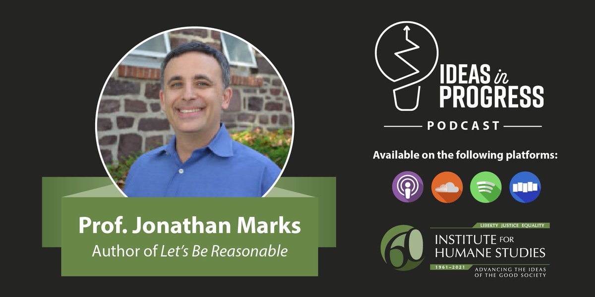 TheIHS's tweet photo. On the latest #IdeasInProgress with @DrLocoFoco, Prof. @marksjo1 joined us to discuss his new book, "Let's Be Reasonable: A Conservative Case for Liberal Education" from @PrincetonUPress.
Listen wherever you get your podcasts: https://t.co/nazn80gy8H https://t.co/OF83fBgCNn