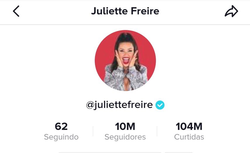 QGdaJuliette's tweet photo. Juliette acaba de se tornar a ex bbb com o maior número de seguidores no Tiktok. 10 milhões de seguidores! https://t.co/91g8vaBVmg