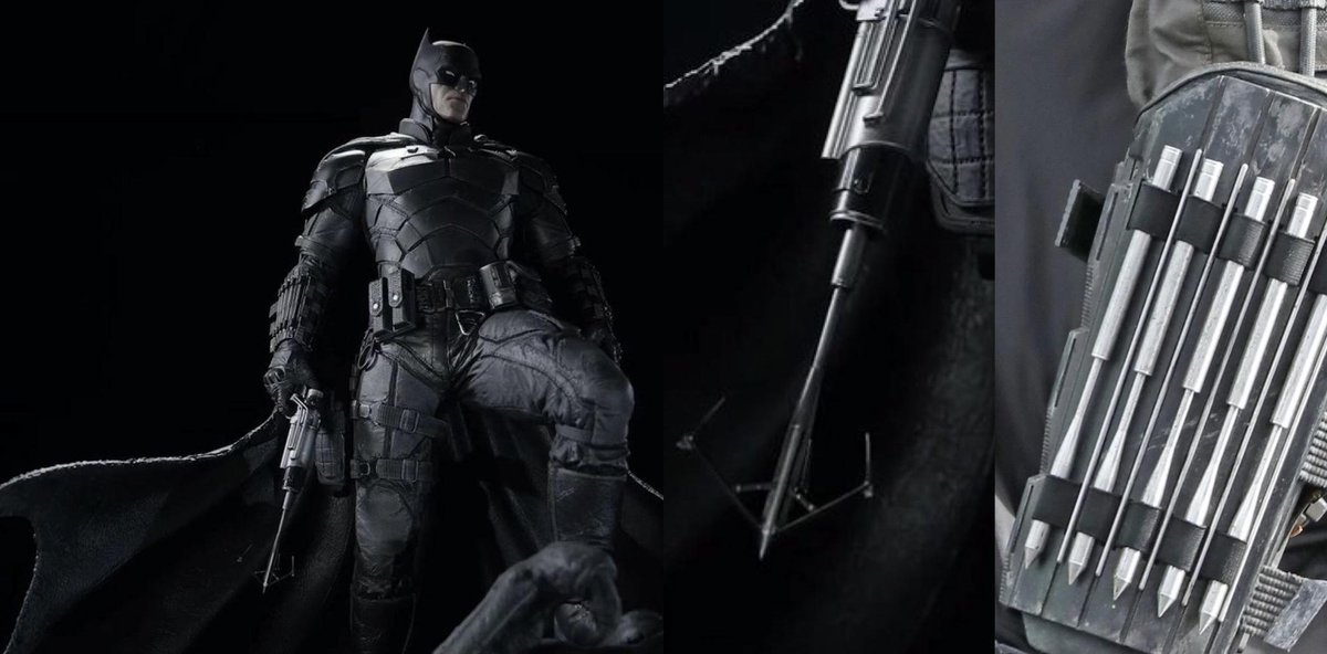 NotSayBats's tweet photo. 🚨 Os dardos na manopla são usados como uma espécie de projetil alternativo para arma de luta ou escalar (o que faz mais sentido) #TheBatman #RobertPattinson #MattReeves #PrimeStudio https://t.co/56JMvrIRhV