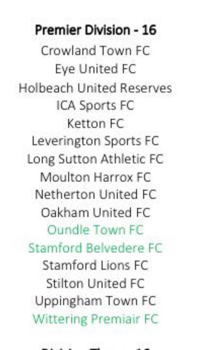 Next season looking very juicy!!! <a href="/StamLions/">Stamford Lions FC</a>  vs 
<a href="/_SBFC/">Stamford Belvedere</a> <a href="/WitteringFc/">Wittering FC</a> <a href="/OTFC1883/">Oundle Town FC</a> @KettonFC  <a href="/OakhamUnited/">Oakham United FC</a> <a href="/UppinghamTownFC/">UTFC</a> 
Local derbies.....BIG points