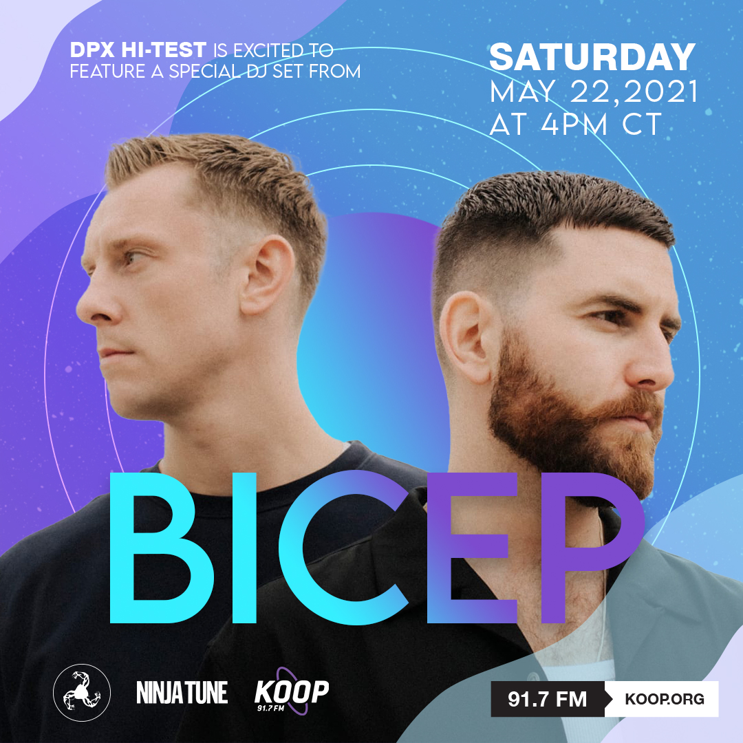 dpxhitest's tweet photo. REMINDER: Tune into 91.7 FM or https://t.co/cZlVJgBCYk today (5/22) at 4pm CT for a special DJ set from the Belfast Electronic duo @feelmybicep! https://t.co/ymNbCVrbhN