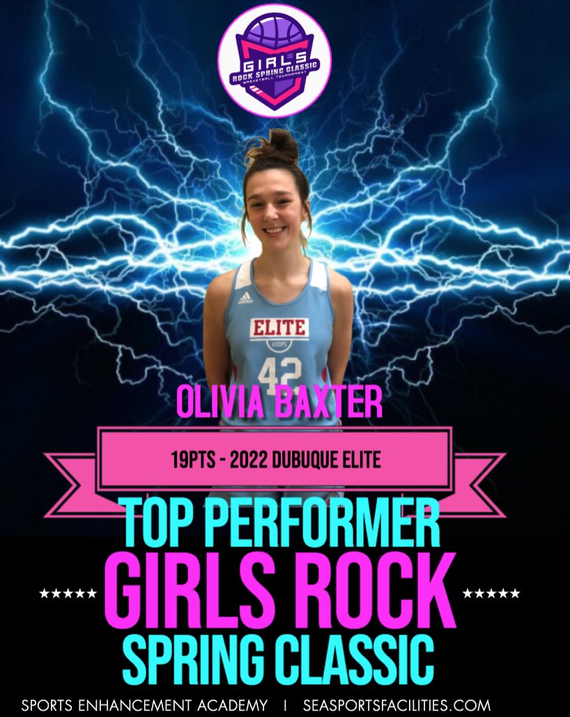 GirlsROCKSpring's tweet photo. 🚨Top Performer Alert🚨

2022 F Olivia Baxter led Dubuque Elite with 19pts in their win over Team Wisconsin!

#GirlsROCK https://t.co/IriyGu9PkT