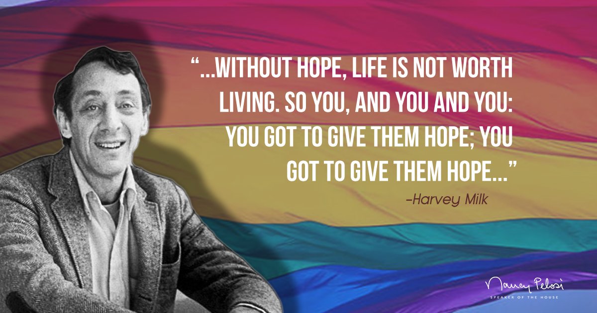 Today, we celebrate the courageous legacy of Harvey Milk. Inspired by his bravery and vision, we will continue to fight until full equality for every American is achieved. #HarveyMilkDay