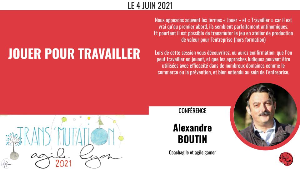 [Orateur du jour] Nous vous annonçons la venue <a href="/agilex/">Alexandre BOUTIN</a> le 4 juin prochain pour une conférence sur "Jouer pour travailler".
Prenez connaissance du programme complet ici : agilelyon.fr/programme

RDV demain pour l'annonce d'un nouveau lieu !
#AgileLyon2021 #conference #lyon #agile
