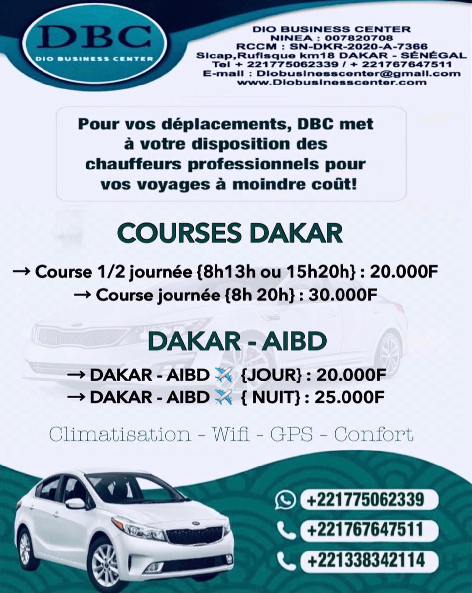 dio_business's tweet photo. Que vous ayez besoin d'une petite voiture, d'une voiture compacte d'un break spacieux, d'un utilitaire, d'un bus ou minibus, DBC vous propose des véhicules adaptés à vos besoins.
🔘LOCATION COURTE DURÉE
#locationdevoitures #ventedevoiture #senegal #dakar #entrepreneur #leader https://t.co/6hNL0Mh1bB