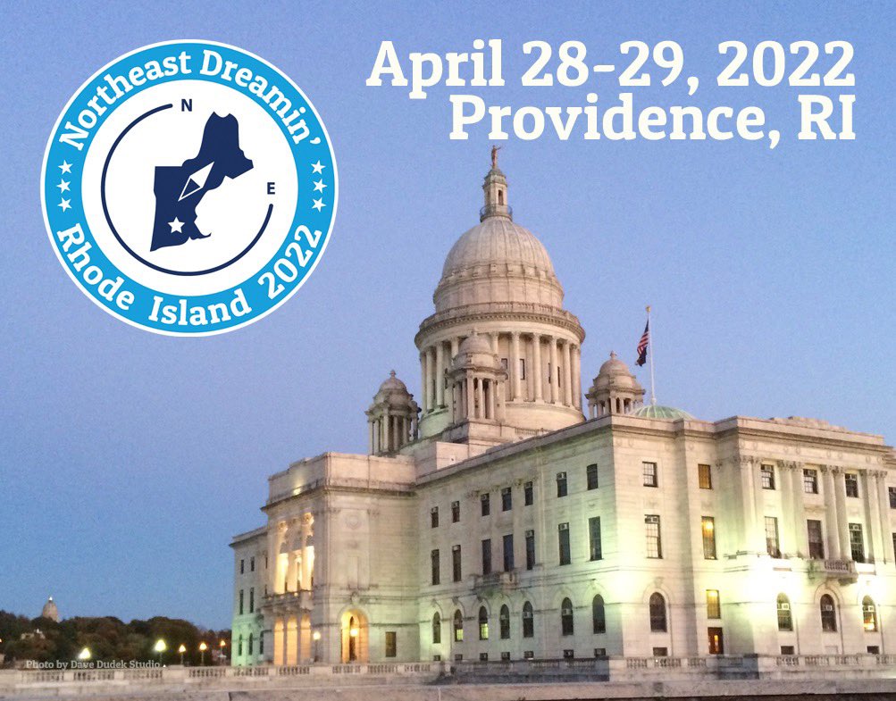 Save the date! Our next #NEDreamin will be in Providence RI, April 28-29, 2022! We are very excited to see everyone in person again after so long, and to share space with our Rhode Island #Salesforce community. Stay tuned for registration &amp; more details! #NED2022
