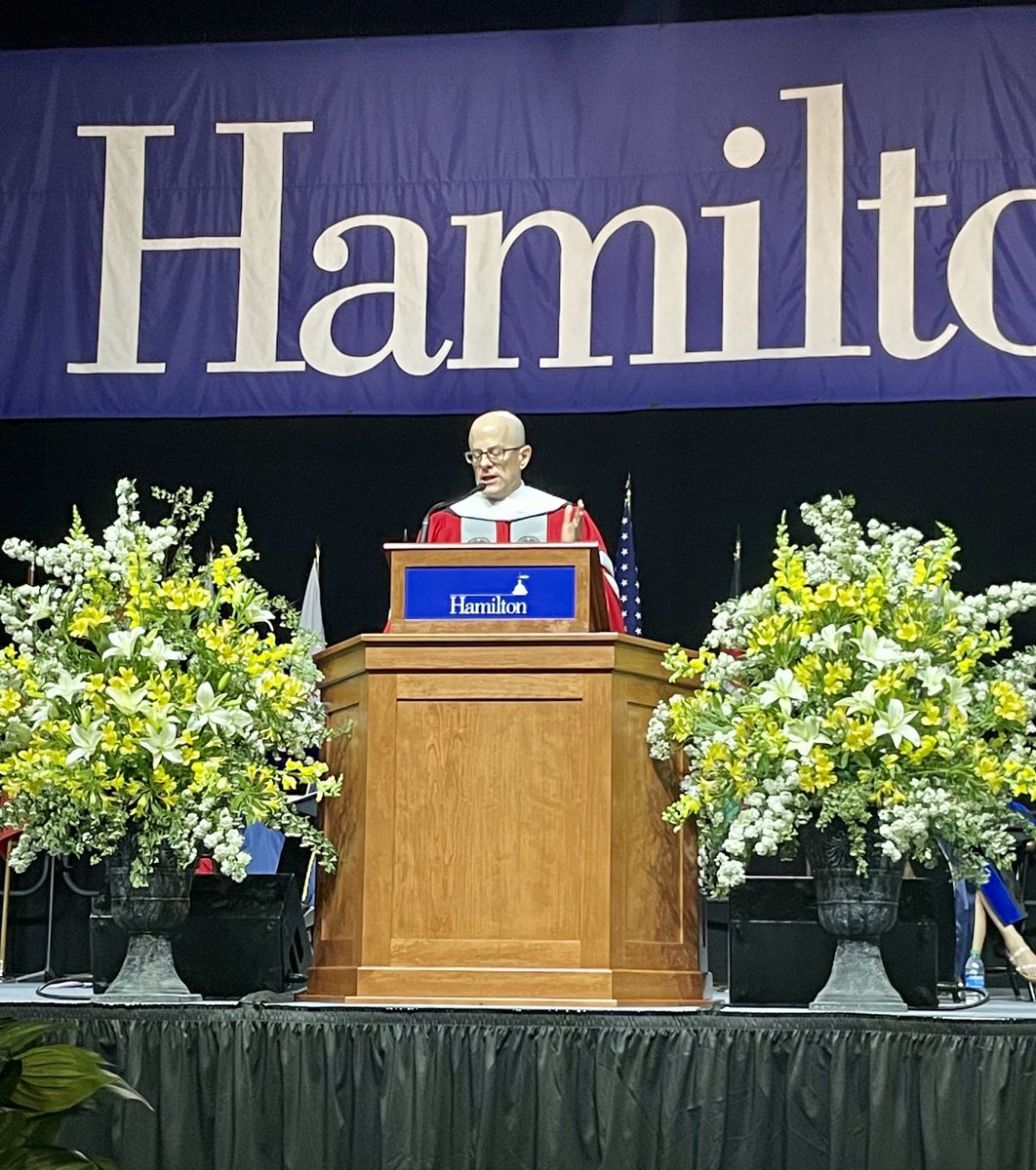 HamiltonCollege's tweet photo. Speakers during today’s Commencement. Prof. Ty Seidule, Soper Merrill Prize winnner Jiin Jeong, and class speaker Jonathan Dong. All terrific! 

#hamilton2021 https://t.co/DCh1Anvtd1