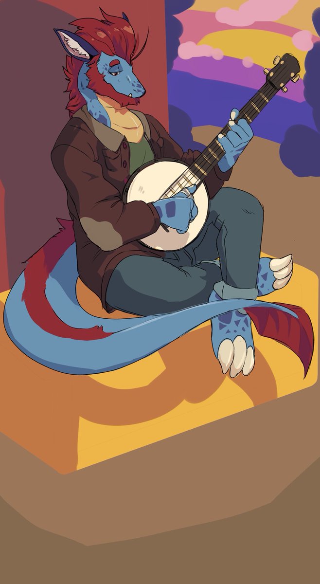 SlimeDevil's tweet image. This one is just my dragonsona 
(Art by @/pangokin)