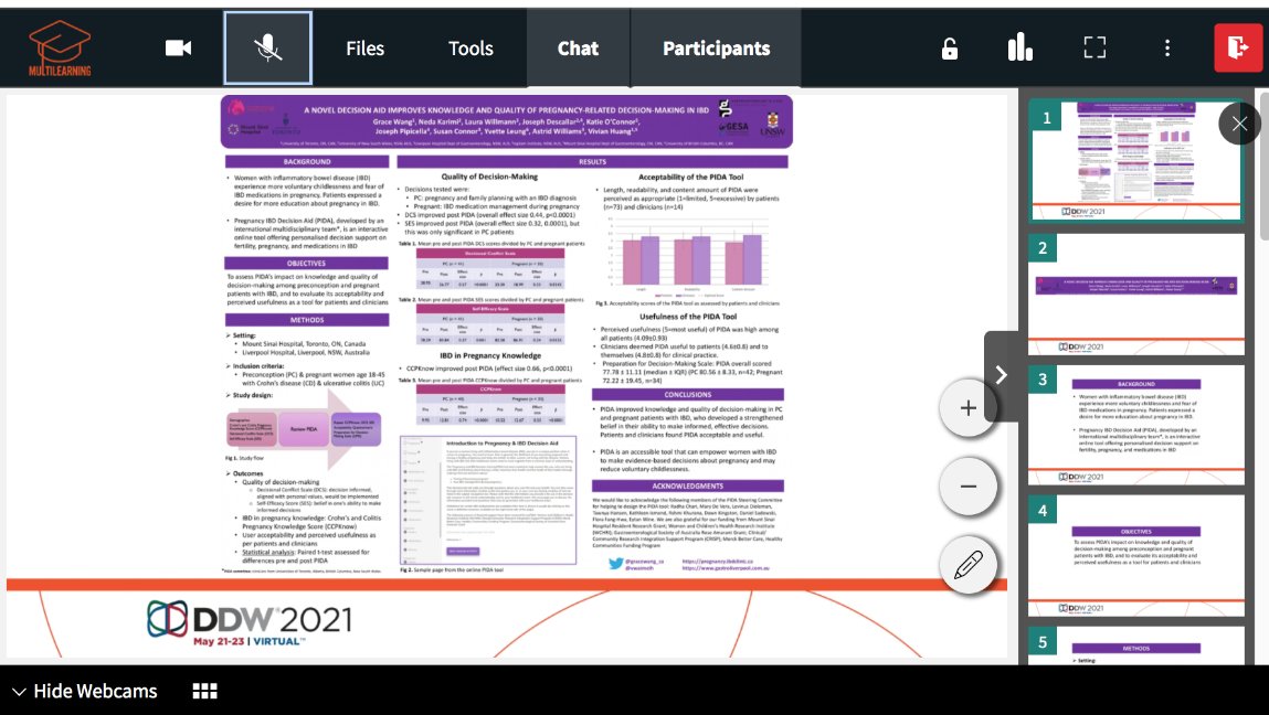 Excited to be presenting our international study at <a href="/DDWMeeting/">Digestive Disease Week</a> on a novel decision aid for pregnancy-related decision-making in IBD. Tune in to see how we can empower women with IBD to make informed, evidence-based decisions about pregnancy <a href="/vwaimeih/">Vivian Huang, MD</a> <a href="/neda_karimi_/">Neda Karimi PhD</a> 👩‍⚕️ 🤰👩‍🍼