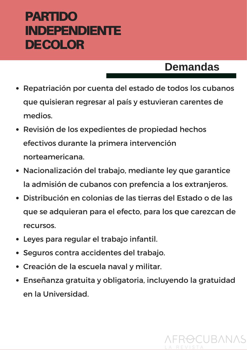 afrocubanas's tweet photo. Has leído alguna vez en tu vida el programa político del Partido Independiente de Color. Te sorprenderás!!! Pareciera que algunas de sus demandas fueron escritas hoy mismo!!! @Negracubana @yarlenismalfran @onceagainsalome @histnegradecuba @lamelherrera @TremendanotaC @Afrofeminas https://t.co/XjtrAezCC2