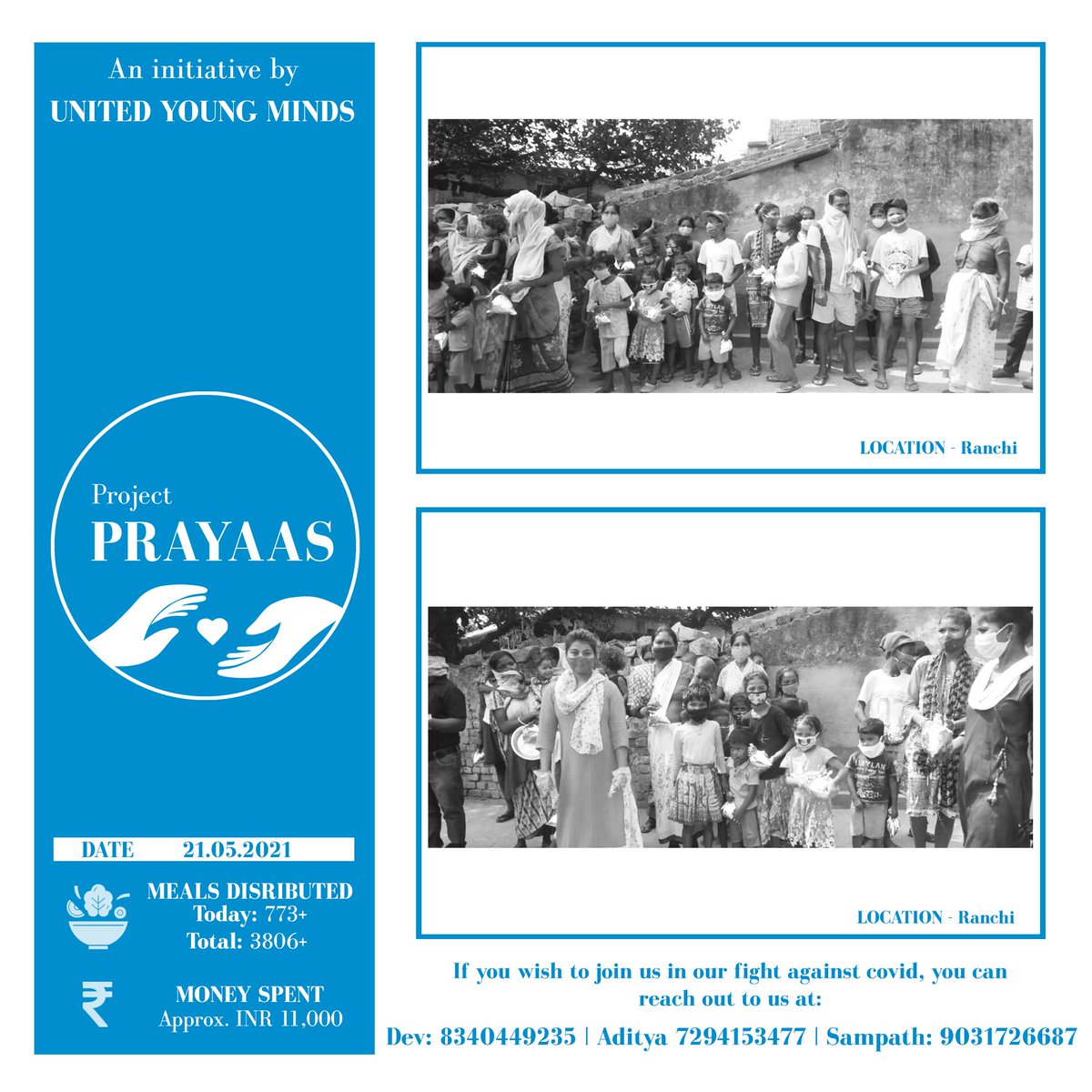 PPrayaas's tweet photo. #COVID19 #CovidIndia #Ranchi #Jharkhand #Fooddrive #Feed_Ranchi #Help_ranchi #CoronavirusPandemic #Corona #Food_Ranchi #UnitedyoungIndia #BIT https://t.co/RpMJw38WXp