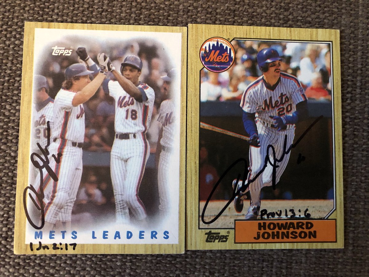 mjs80377's tweet photo. Thanks to former @Mets 3B Howard Johnson for signing my cards. Also one of my favorite restaurants growing up, loved their ice cream. #Topps #HoJos #Autograph #Hobby #Collect #TTM #TTMSuccess #OldBaseballCards #LGM https://t.co/XI1uZ8F3NT