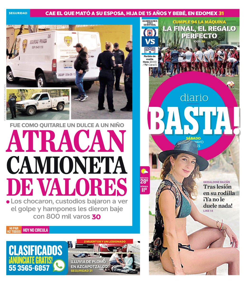 diariobasta's tweet photo. #LaContra | Atracan camioneta de valores.

- Cumple 94 años Cruz Azul, la final sería el regalo perfecto.

- Luvia de plomo en Azcapotzalco.

Checa nuestra edición digital: https://t.co/ziqBarAPkM https://t.co/4upomwh1W7