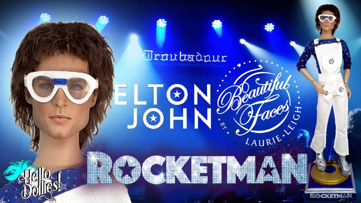 RepaintSociety's tweet photo. "Hello Dollies" Let the show begin! 

Taron Egerton as Elton John in "Rocketman" 
By artist Laurie Leigh of "Beautiful Faces" 

@LaurieLeighArt @eltonofficial @TaronEgerton @DailyTaronNews
@TaronEgertonCom @rocketmanmovie #eltonjohn #taronegerton #rocketman #artdoll #oneofakind https://t.co/NzURdBSeU7