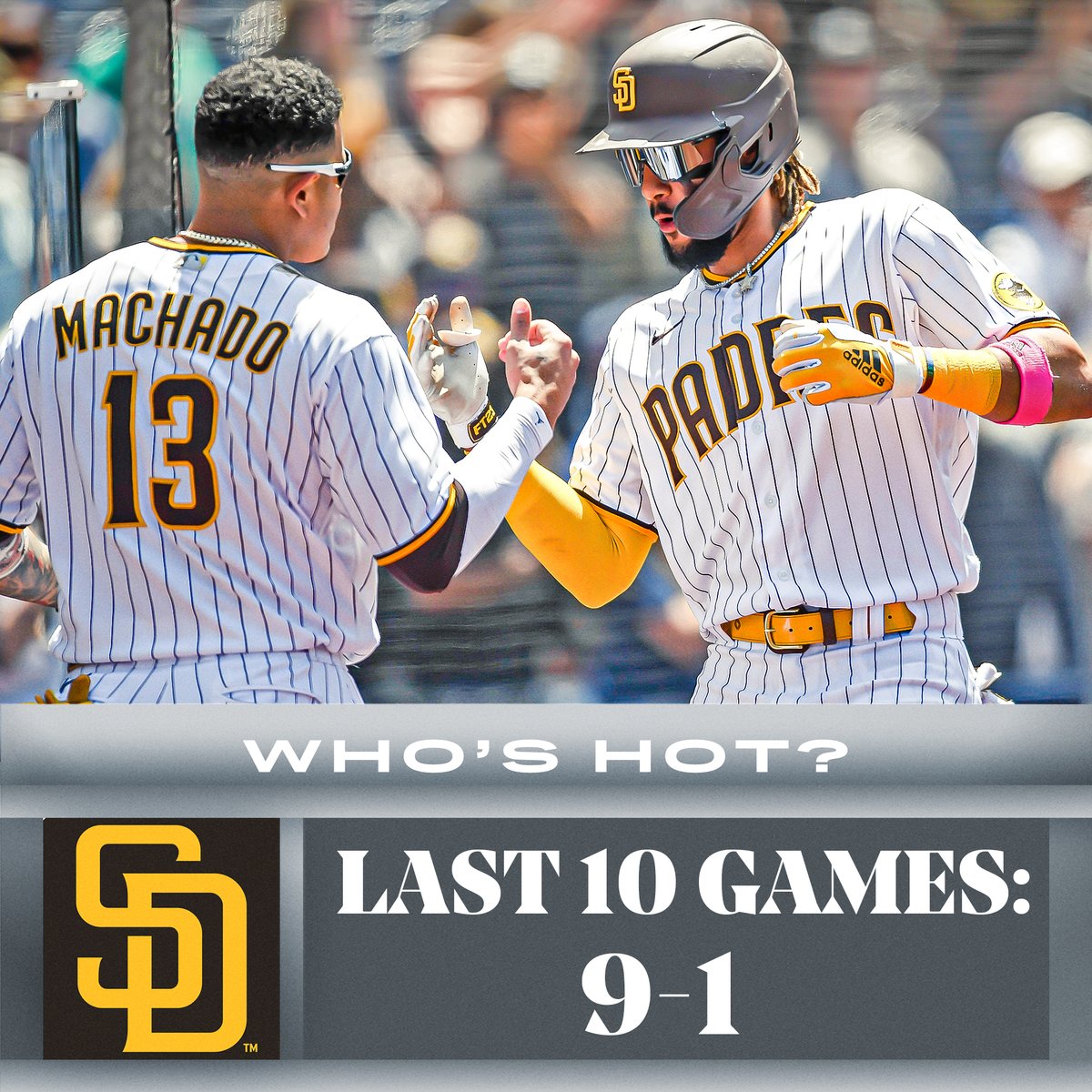 MLB's tweet photo. These NL West foes are two of the hottest teams in baseball. 🔥 https://t.co/oHRDQzpelK