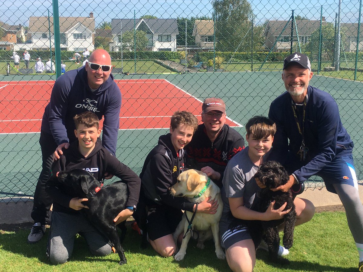 Good fun with dads / lads & dogs this afternoon away at PW in u14 team tennis, boys won 4-2 despite having only 3 players so 2 rubbers conceded b4 a ball was hit #fighthard #mentality