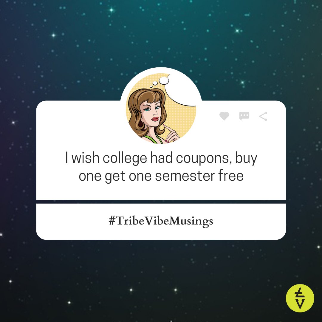 TribeVibeLive's tweet photo. #TribeVibeMuse No. 11 - Buy One Get One Free
Only if this was possible 🥲😏
#TribeVibeMemes #TribeVibeComedy #ComedyTribe #TribeVibeLive #TribeVibe #BuyOneGetOneFree #CollegeLife #StudentMemes #TeacherMemes #ProfessorLife #Coupons #Semester #CollegeSemester https://t.co/ZJCNKu19U9