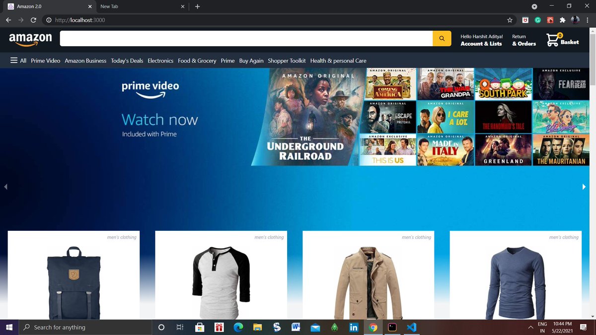 HarshitAditya1's tweet image. Day 2 finally done. I am very late. It took me around 7 hours to build the front end of the amazon clone. Learned a lot of new stuff such as getting hands-on with Tailwind CSS. 
@SonnySangha  #papasecretchallenge #amazonpapachallenge #papafam