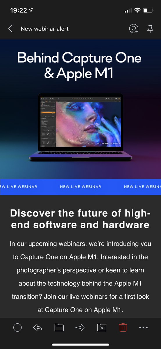 amicx's tweet photo. @carlsimcity @captureonepro There is a upcoming webinar (25/05 &amp; 27/05) you can have a first look at C1 on Apple M1 Mac. Hope that helps.

https://t.co/oSXpJEBO58 https://t.co/UqY4KImkq2