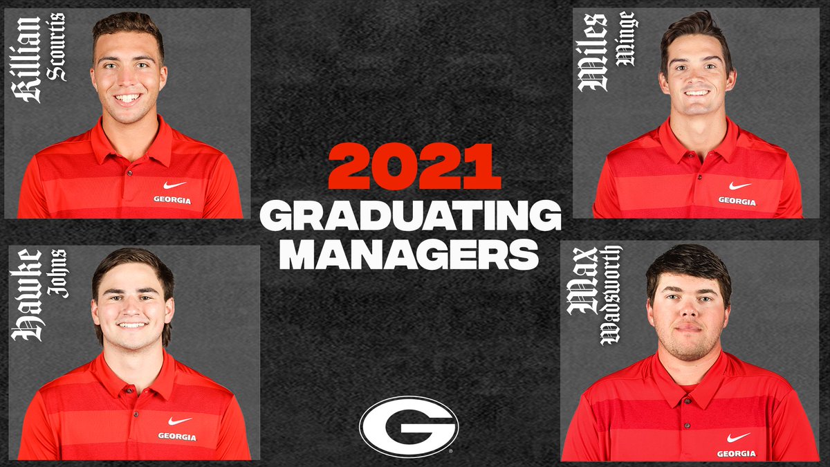 𝐂𝐎𝐍𝐆𝐑𝐀𝐓𝐒 𝐌𝐀𝐍𝐀𝐆𝐄𝐑𝐒

We are so happy to celebrate our 4 managers who are graduating this spring

The team and Dawg Nation has appreciated everything you have done!

#GoDawgs | #FillFoley | #RiseAbove