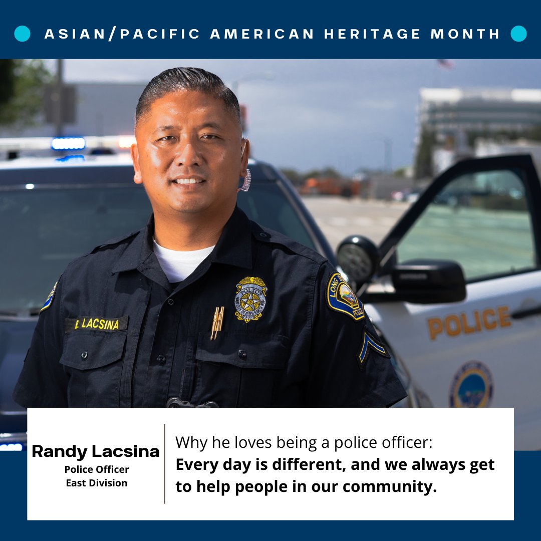 In honor of #AsianPacificAmericanHeritageMonth, we're proud to spotlight #LBPD employees who go above and beyond to serve our community. 

Today's spotlight includes Lt. Yap, Payroll/Personnel Assistant Talley, and Officer Lacsina. Stay tuned for more spotlights! 💙