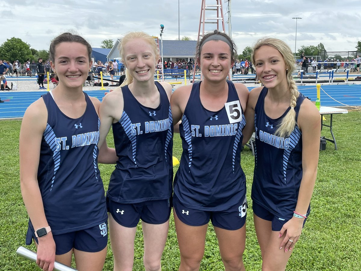 sdhsxc's tweet photo. The 4x800 team of Maddie Troesser, Ava Gentry, Abby Ryan, and Taytum Scarborough move on to State!  Great job ladies! https://t.co/DQERg3T3G8
