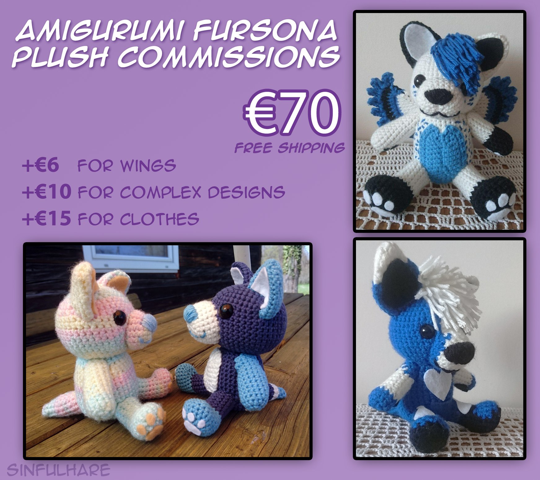 Custom Amigurumi/Crochet/Yarn Fursona Plushie Commissions by galaxy-meow --  Fur Affinity [dot] net