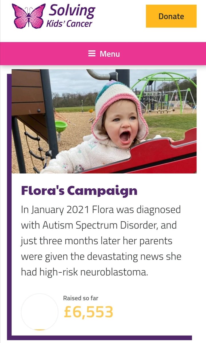 Amazing that we've raised over £6,000 already, without any fundraising events.

We would like to thank everyone who has donated so far. It really does go a long way! 

Donate at solvingkidscancer.org.uk/Appeal/flora

<a href="/SKC_UK/">Solving Kids' Cancer UK 🎗</a>
#FlorasFight
#neuroblastoma
#ChildhoodCancer