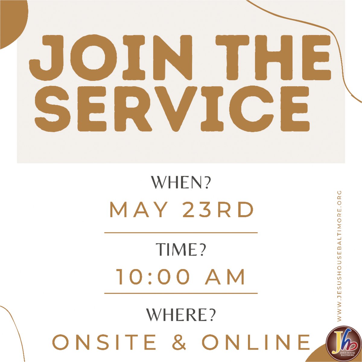 JesusHouseBalt's tweet image. Join the service Onsite &amp;amp; Online this Sunday May 23rd, at 10am.

To join the service online, please use the link below: 

jesushousebaltimore.org/jhbtv 

#OnSite #Online #OneService #SundayService #PastorTolaOdutola #JesusHouseBaltimore 
#Post #Repost #Share #Like