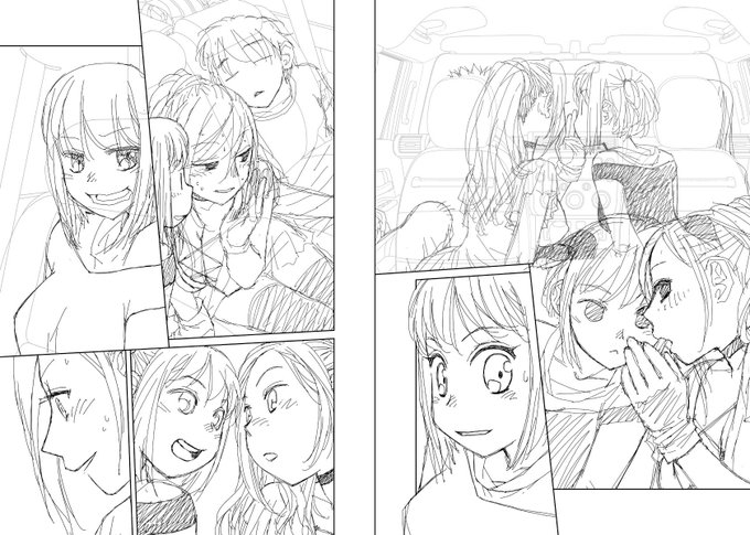 見開き単位で作業してた連載の下描き
台詞フキダシ擬音無しバージョン…48↓

見かけは幼いですが、設定年齢20歳なので未成年ではありません(^^;; 