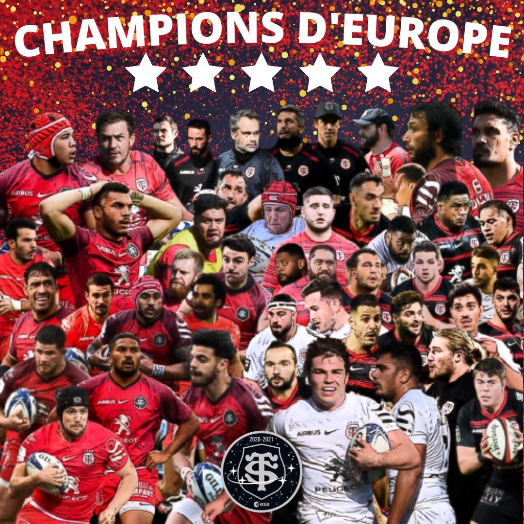 aveclestade's tweet photo. Le Stade Toulousain est CHAMPION D’EUROPE pour la 5ème fois de son histoire 🔴⚫️ IN-CRO- YABLE ! #SRST https://t.co/tQSbrblbUX