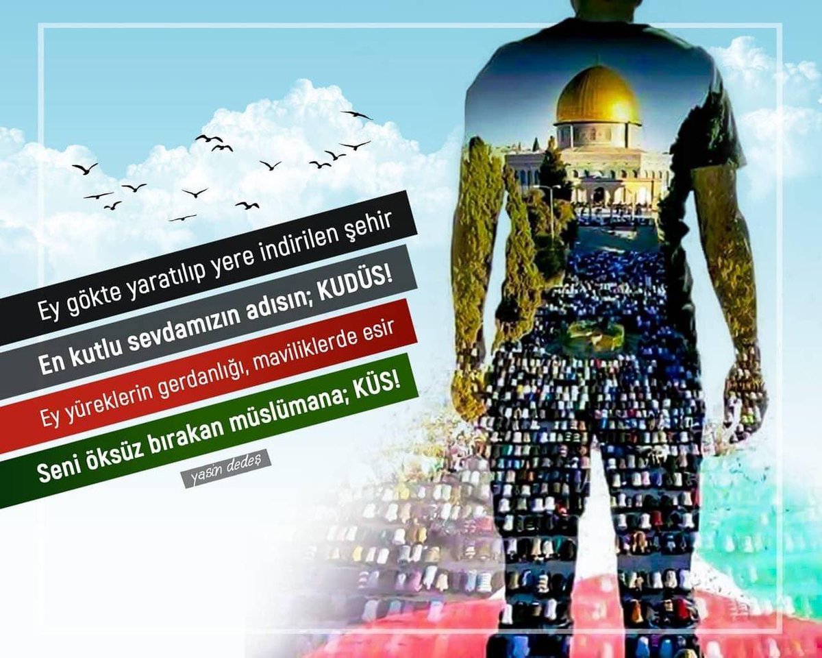 Kudüs bizler için,
'Selahaddin'in rüyası,
Kanuni'nin mirâsı,
Abdulhamid'in davasıdır'' 
Rüyaları gerçeklestirebilmek ve davamıza sahip çıkarak 👇 
#KûdüsErdoğanlaGülecek #TürkiyeFilistininYanında #MescidiAksaYanlızDeğildir #KudüsünUmuduErdoğan #NasipEyleYaRabbi