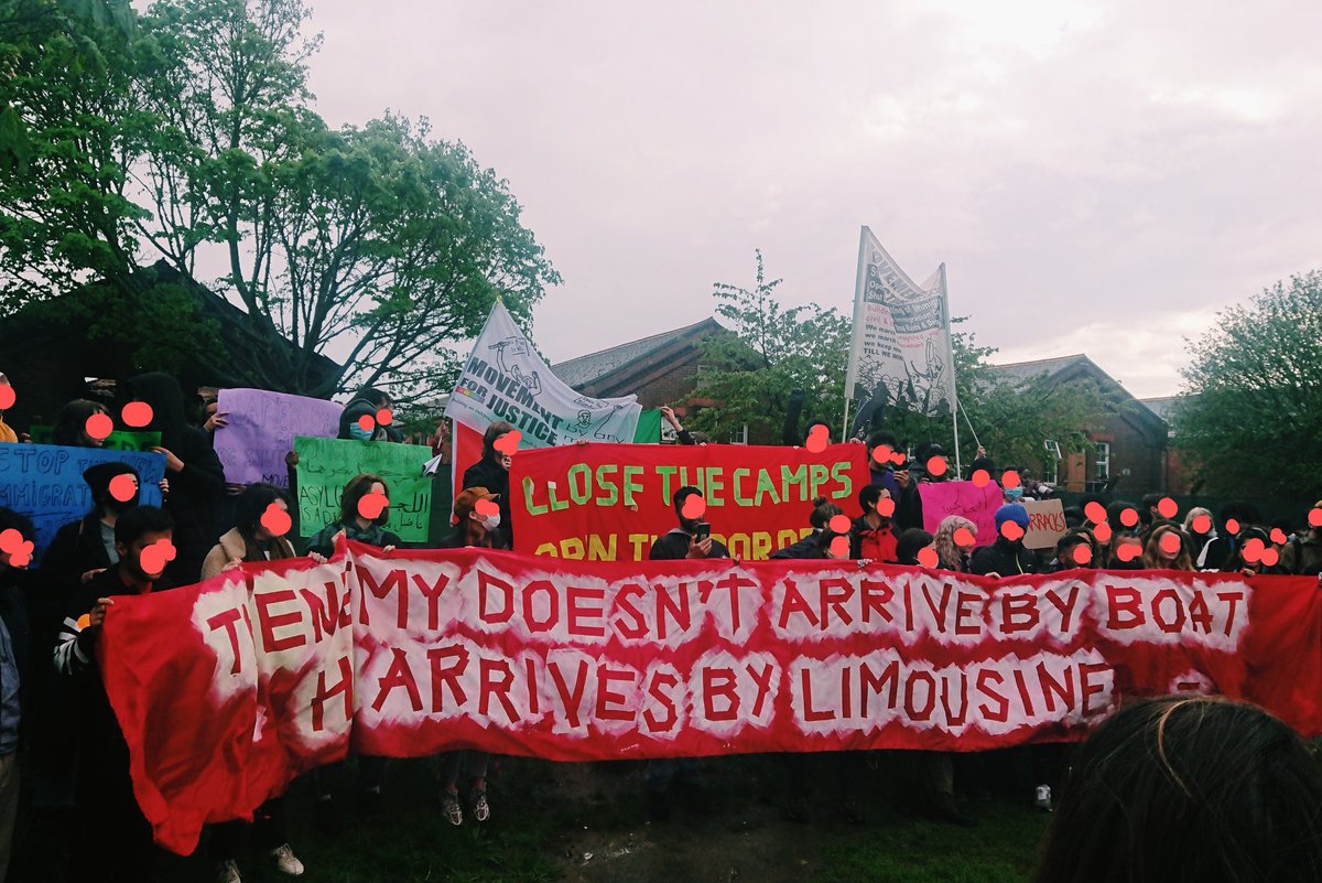 Women_Strike's tweet photo. Hundreds of people gathered outside Napier barracks in the rain for today's festival of solidarity, featuring workshops, food and music. Close the camps, open the borders! #StandWithNapier https://t.co/mrRiOdcuUn