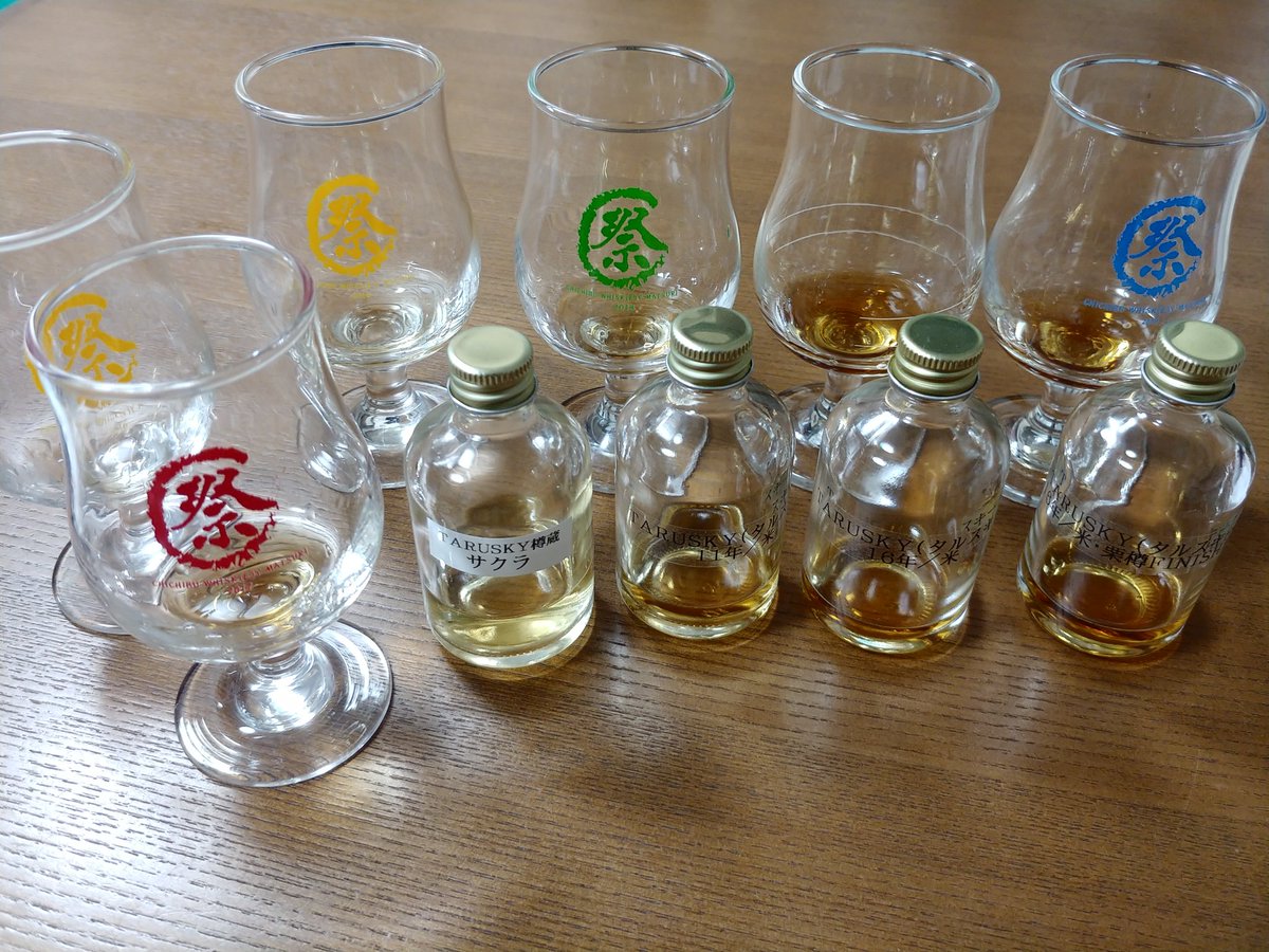 mireiohara's tweet photo. タルスキーとウイスキー
テイスティング
甘い!樽感!
#tarusky #タルスキー #有明産業 #ブルックラディ #whisky #TWLC #サンプル #シェリー樽 #栗樽 https://t.co/ktOQX2c9vK