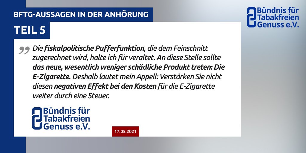 BfTG_DE's tweet photo. BfTG-Statements aus der Anhörung zum TabStMoG

👉 TEIL 5

‼️Dampfen muss immer günstiger sein als Rauchen, egal in welcher Form!

#ezigarette #dampfen #harmreduction https://t.co/hwkYbvcsiV