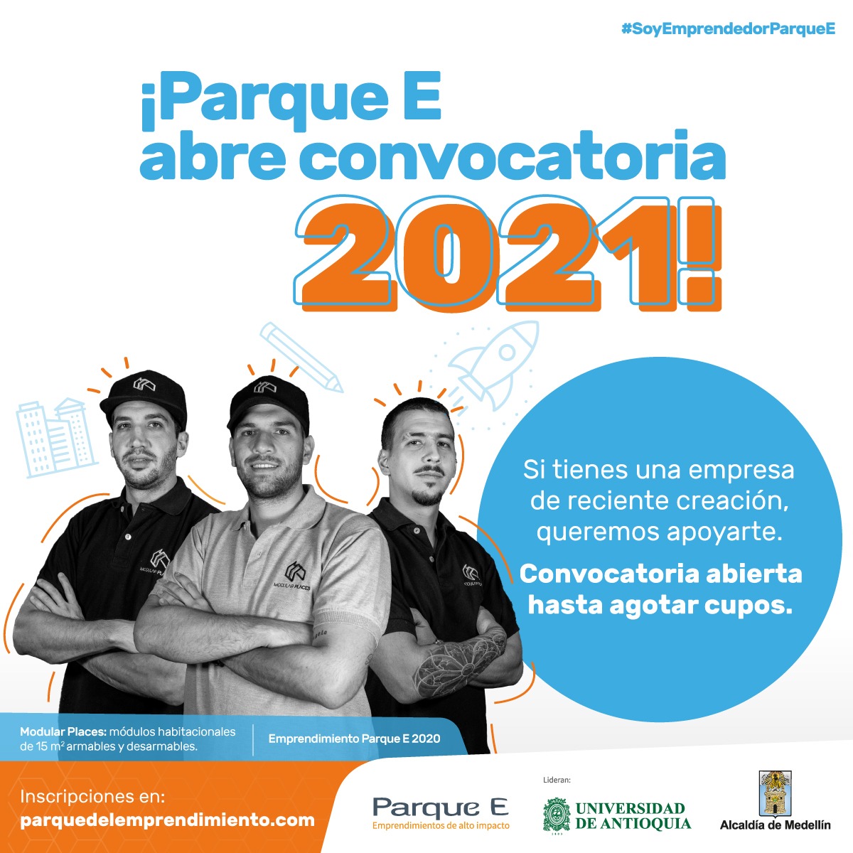 AlcaldiadeMed's tweet photo. 📅 #ParqueE amplía su convocatoria hasta el domingo 23 de mayo.
Buscamos emprendimientos de alto impacto que quieran definir una estructura empresarial sólida.
Para inscribirte visita 📲 https://t.co/1nvlXpRXwo.
#SoyEmprendedorParqueE. https://t.co/asDCz6Yuh6
