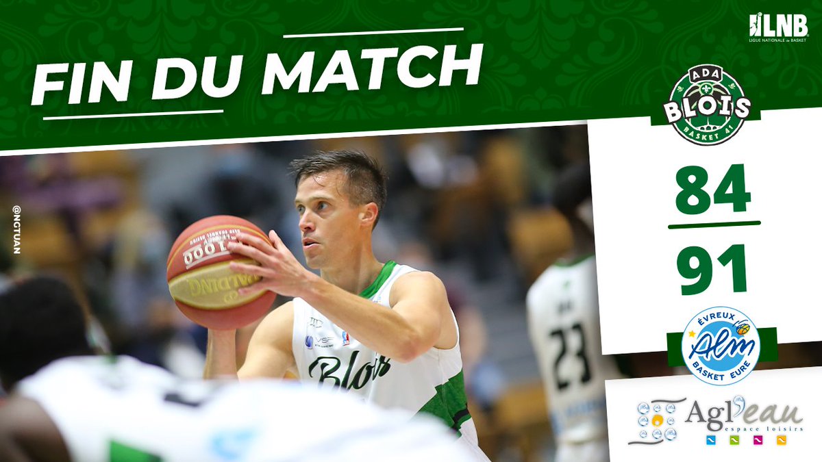 ADABloisBasket's tweet photo. L'ADA s'incline ce soir au Jeu de Paume face à une équipe de l'@ALMEvreux qui a livré une belle prestation ! 👍 Merci à nos supporters pour le soutien ! 💚

#ADABlois #ProB #LNB https://t.co/eNqFrf8hU1