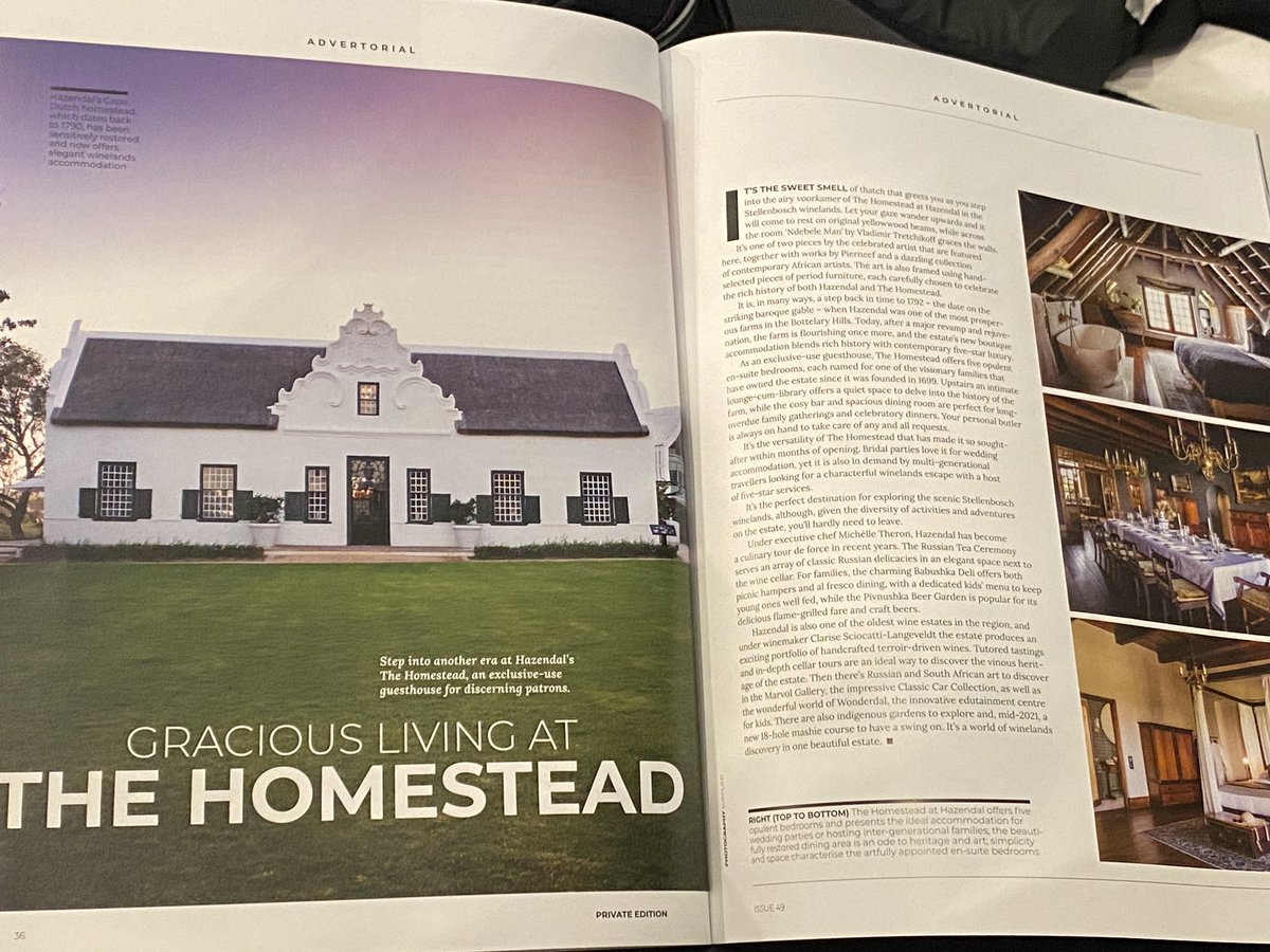 danlikeswine's tweet photo. Magazine distractions in the Slow Lounge: @EllermanHouse sommelier Wayve Kolevsohn and The Homestead at @HazendalWine featuring in @RykNeethling’s @valdevieestate, and @TestKitchenCT’s Luke Dale-Robert’s and @garethferr starring in #PrivateEdition. #DRLW https://t.co/zNQLCtH6h9