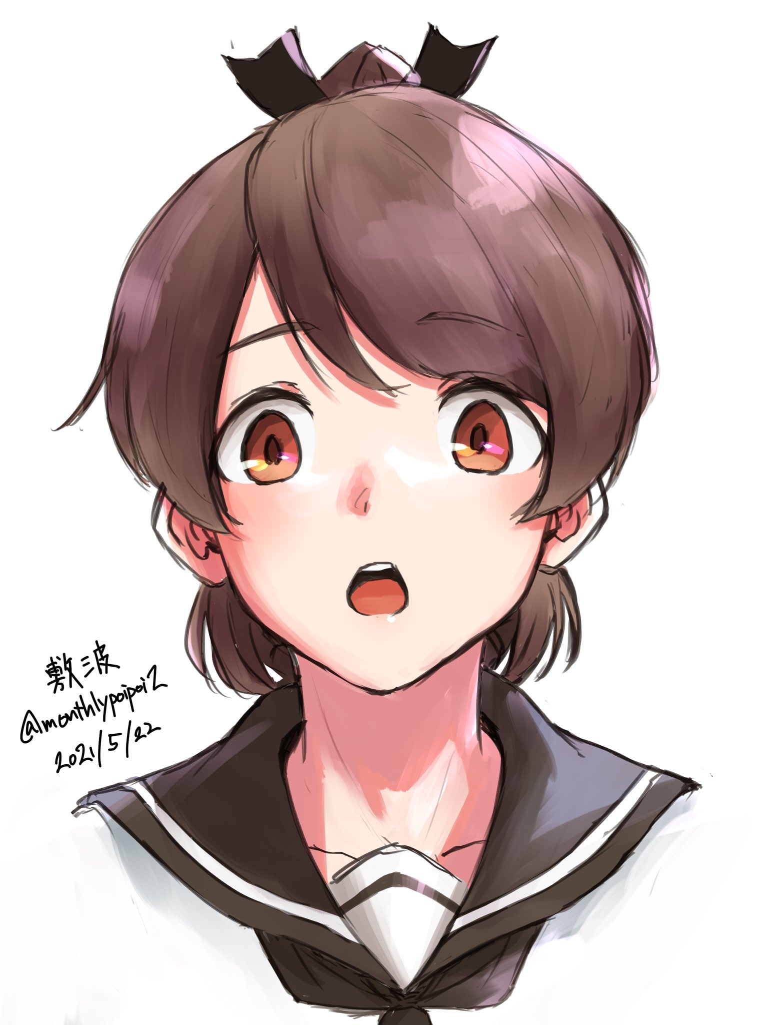 海葡萄 ポカンな敷波 超遅刻すみません 艦これ版深夜の真剣お絵描き60分一本勝負 艦これ版真剣お絵描き60分一本勝負 敷波 T Co S3mcrxx4om Twitter