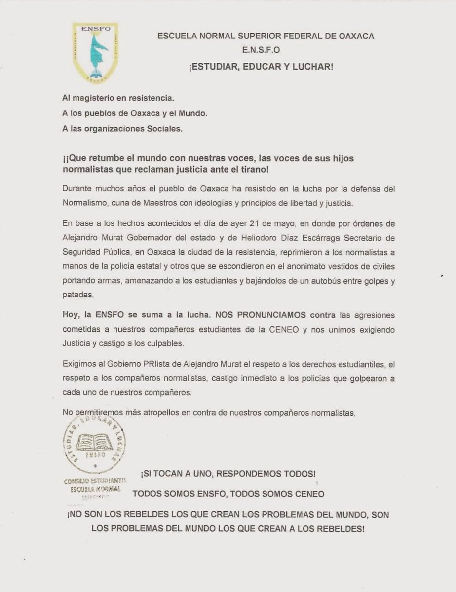 #TodosSomosCENEO #TodosSomosENSFO #Oaxaca