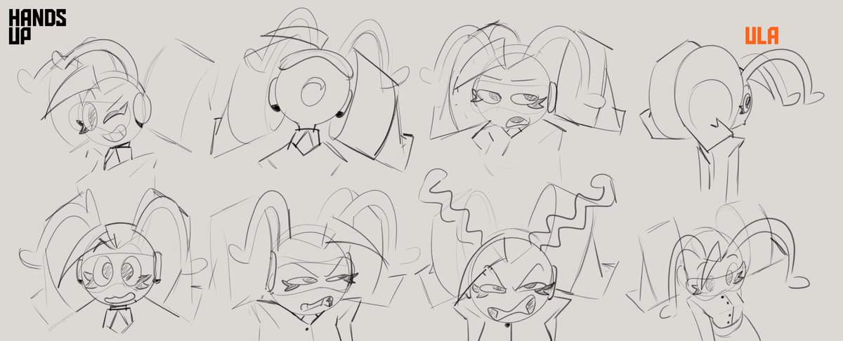 Hey! I made some character design for HANDS UP - Rhythm N' Ambush it was so fun to rework a bit Margo and Ula if you see'em in the short I animated'em too!
🧡💚