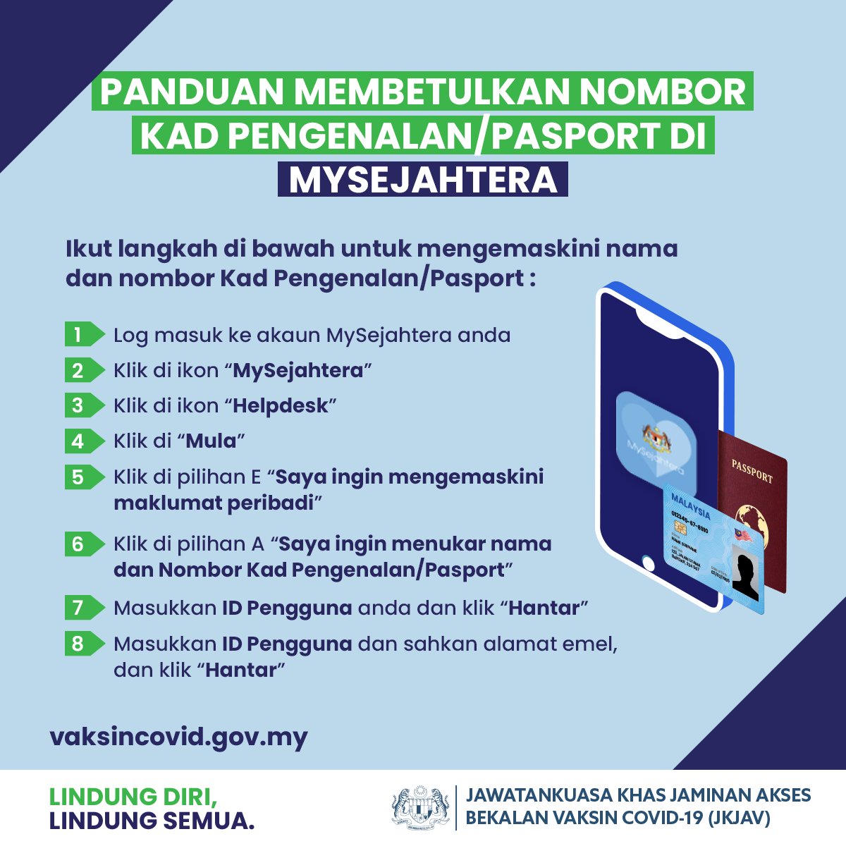 Cara tukar alamat di mysejahtera