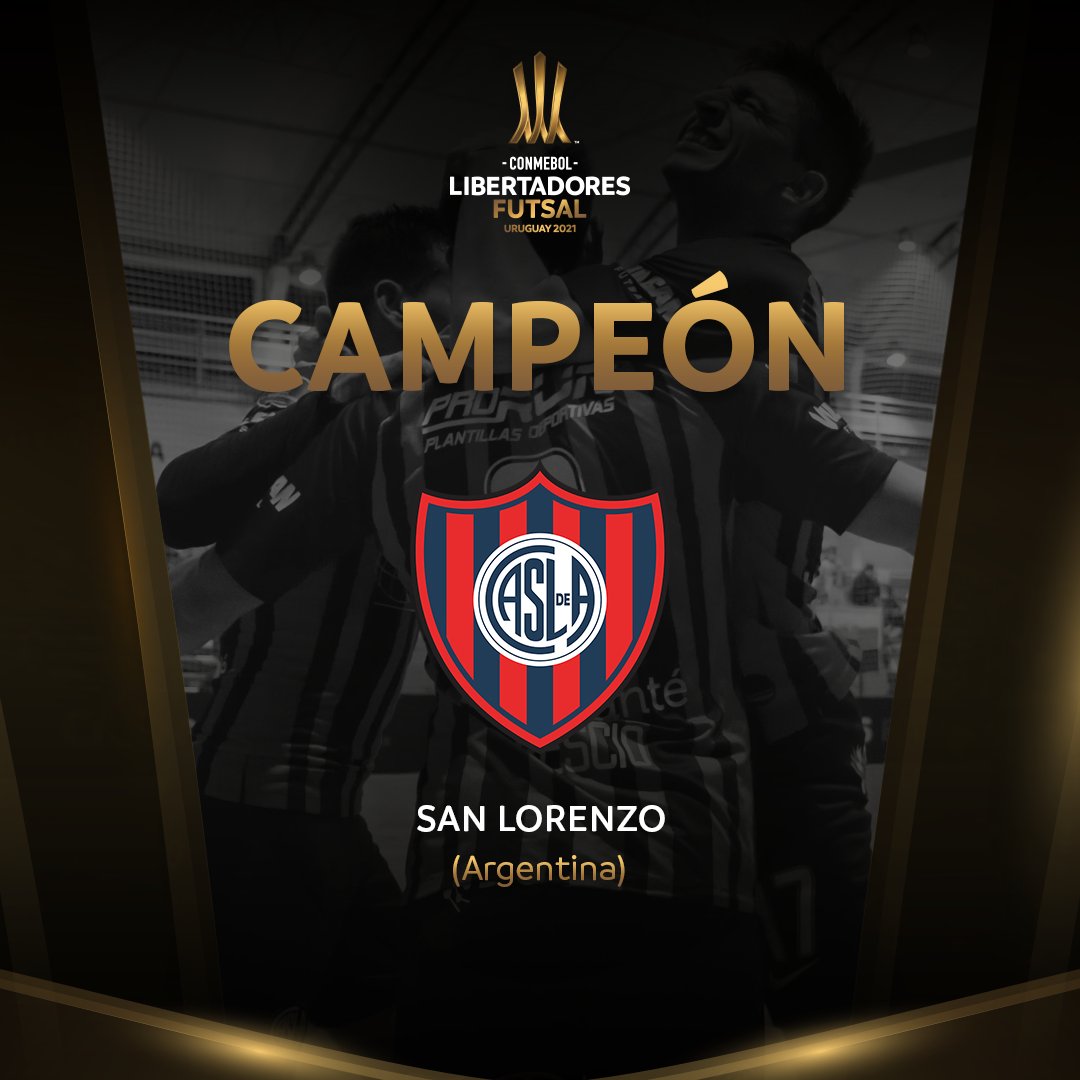 LibertadoresFS's tweet image. 🇦🇷🏆 ¡Histórico! @CASLAFutsal es el primer club argentino en conquistar la CONMEBOL #LibertadoresFS. ¡Es el campeón de 2021, en Uruguay!

🔴🔵 Histórico! O #SanLorenzo é o primeiro clube argentino a conquistar a CONMEBOL #LibertadoresFS. É o campeão de 2021, no Uruguai!