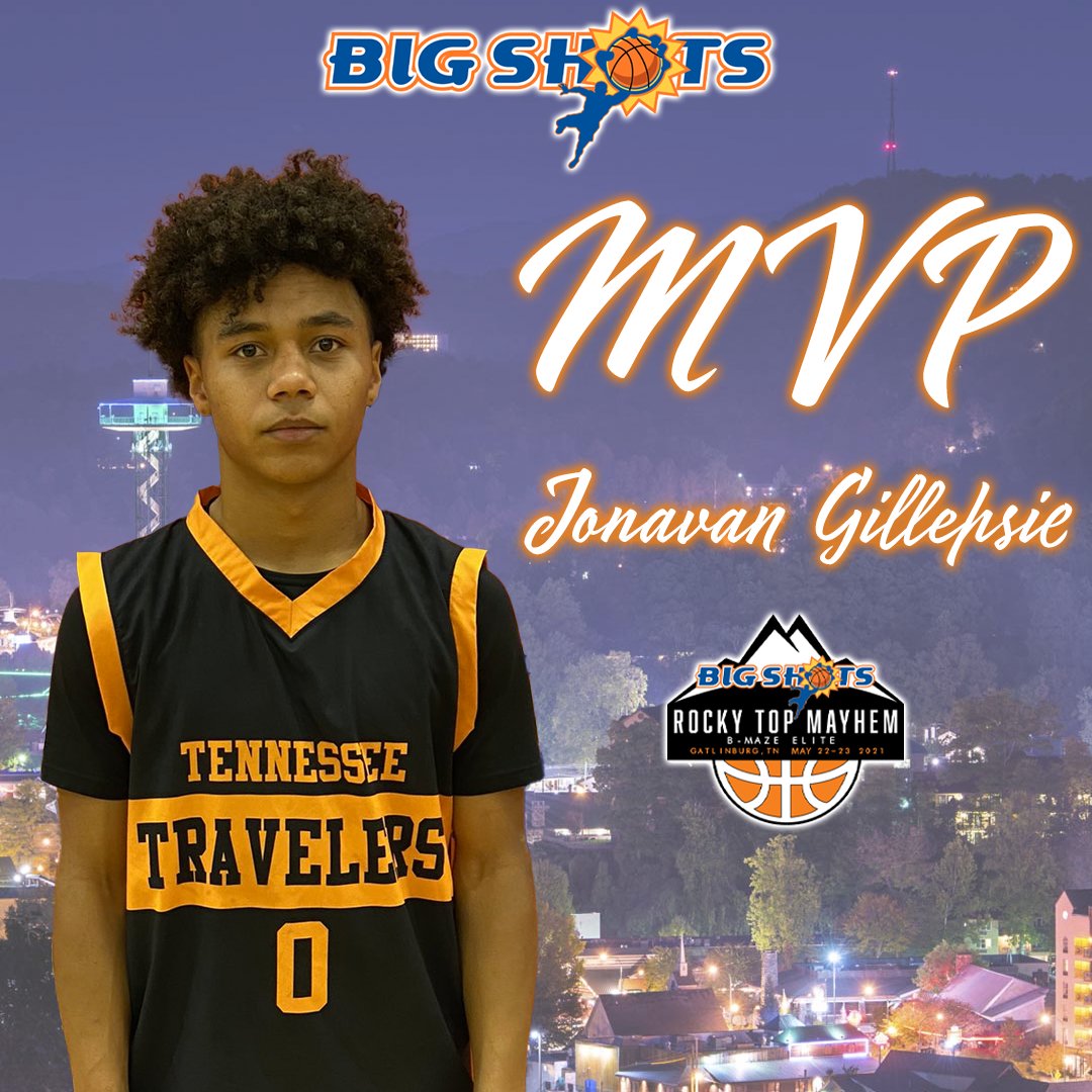 MVP goes to Jonavan Gillespie with 31 points for the TN Travelers! #BIGSHOTS #RockyTopMayhem