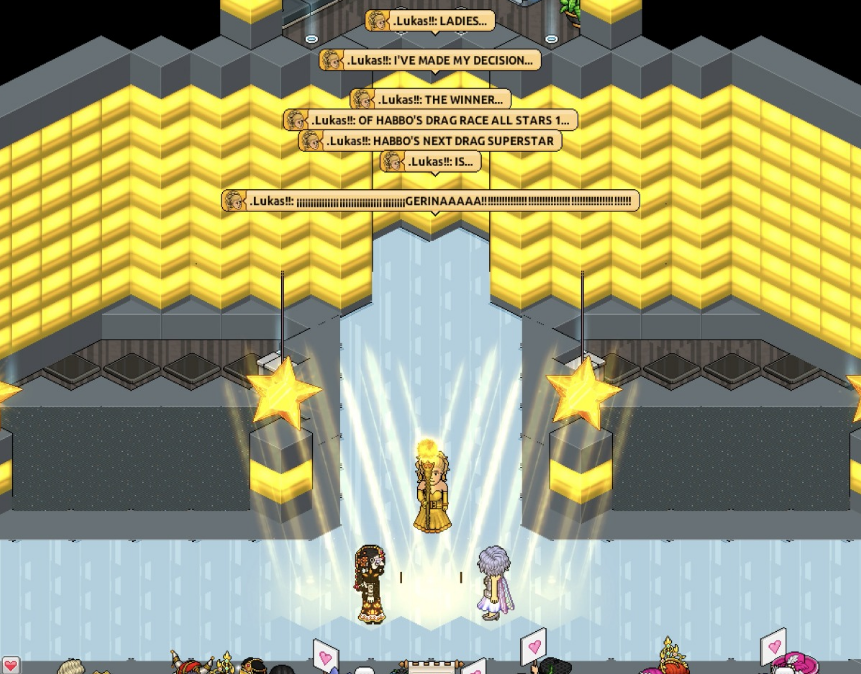 MunksHB's tweet photo. Quiero agradecer a todas las que me apoyaron en el camino, por fin gané All Stars y me siento super feliz, gracias a todas y gracias a @HabbosDragRace y lRon30 por el premio💛💛

-Recuerden que no siempre se pierde💫 https://t.co/77exhYuMOn