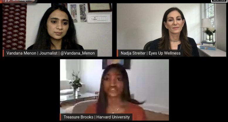 Being on #SocialMedia is often required of young people by work these days, don’t be afraid to push back.” @treasurefbrooks speaking on #mentalhealth  panel

Together with <a href="/nadja_streiter/">Nadja Streiter</a> and <a href="/vandana_menon/">Vandana</a> 

#SMWKND
