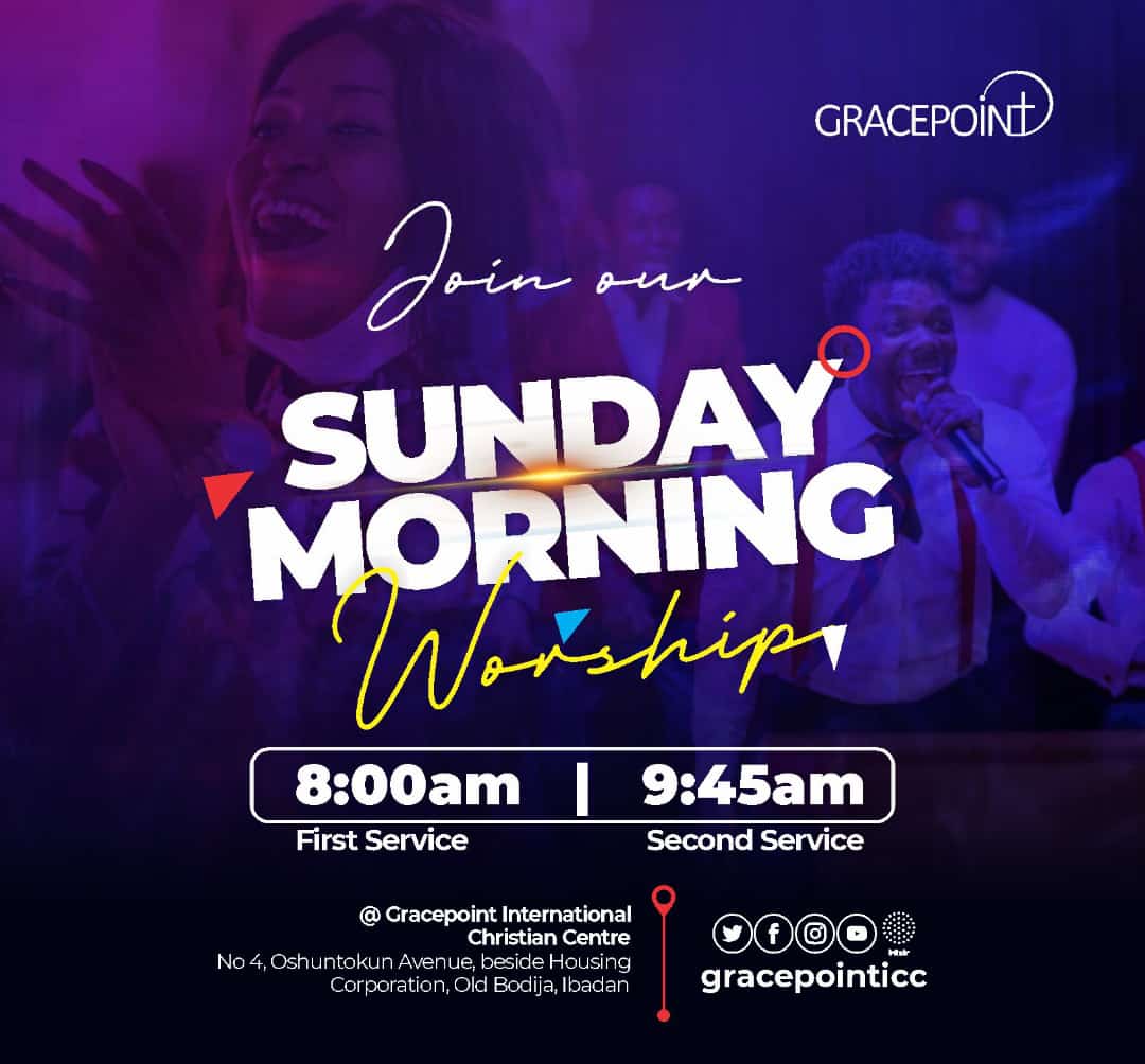 JumokeCaxton's tweet photo. This is where it would be happening tomorrow morning. Wouldn't you rather be in the word company?

#Gracepoint #Word #Spirit #Joy #Miracles #Breakthrough
#Healing #Prosperity #Home #Worship #Music #Ibadan #Family

Let's connect you to grace and shape your life? https://t.co/Fv4cylm6xs