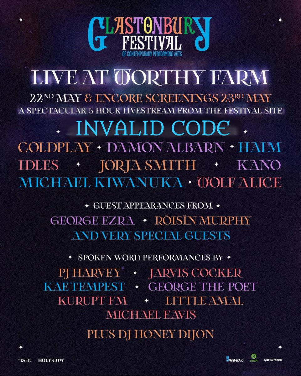 simonplewis's tweet photo. #LiveAtWorthyFarm
#BreakingNews #Glastonbury
New updated livestream poster revealed!! Can't wait for #InvalidCode....... https://t.co/bcZG1C7jal