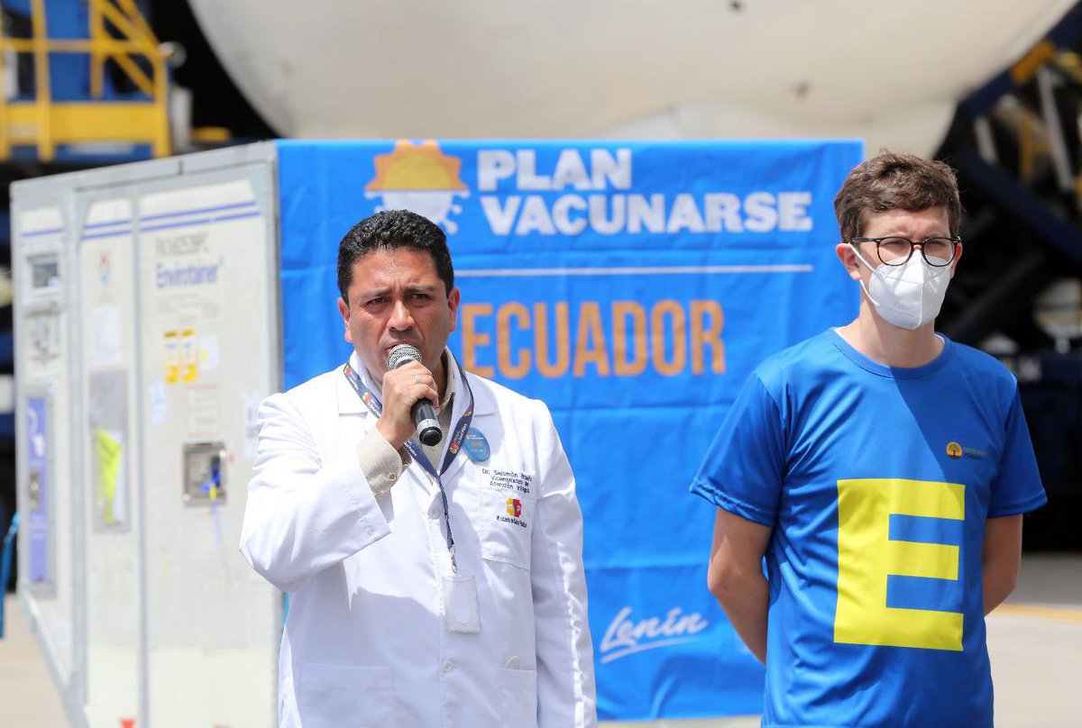 ¡Hoy recibimos 204 mil dosis más de vacunas AstraZeneca!

Con mucho compromiso y esfuerzo, el #PlanVacunarse avanza según cronograma. Hasta hoy tenemos:
💉1’809.392 personas inoculadas
💉2'371.389 vacunas en el país
💉Más de 20 M de dosis contratadas

#EcuadorSeVacuna 🇪🇨🇪🇨